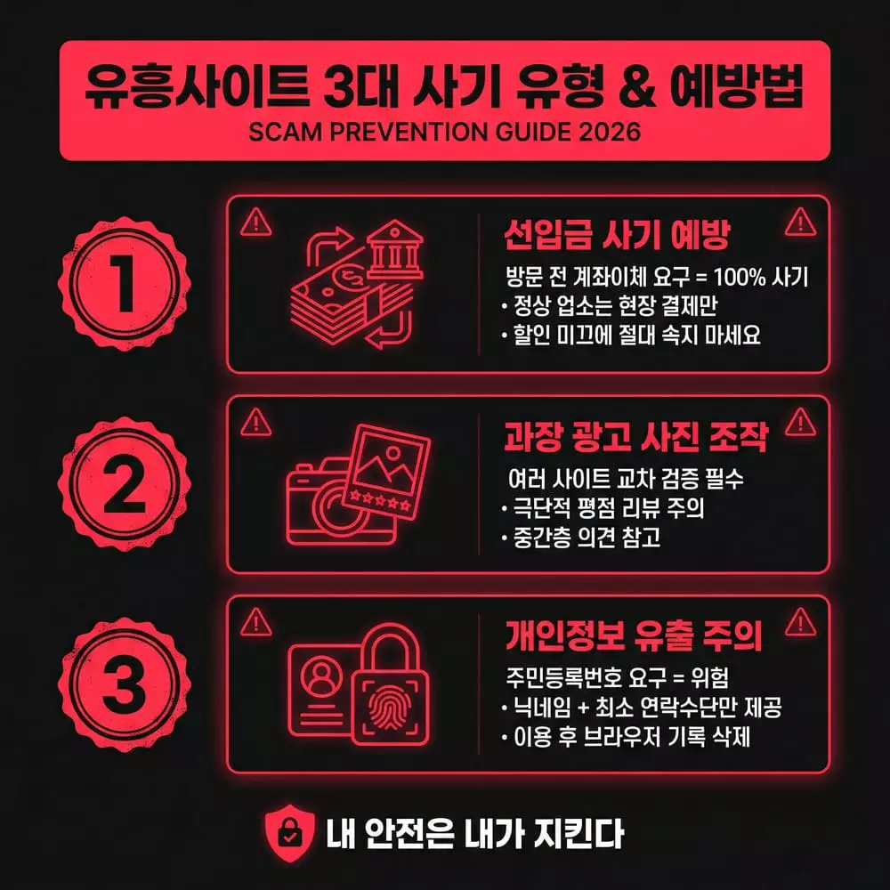 유흥사이트 3대 사기 유형 & 예방법